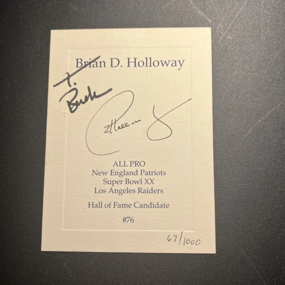 Brian Holloway Hall‎ Of Fame Candidate Autographed #67/1000 Invitation 